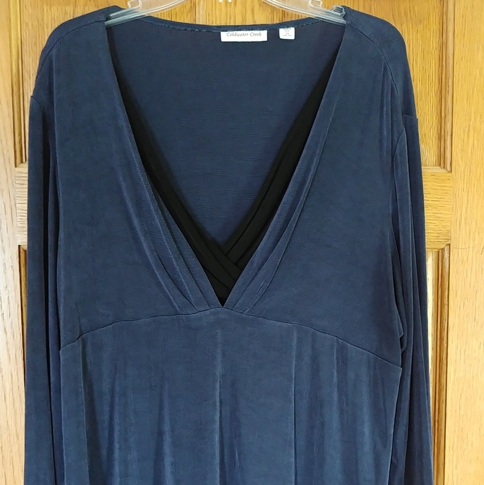 Coldwater Creek layered look travel knit top